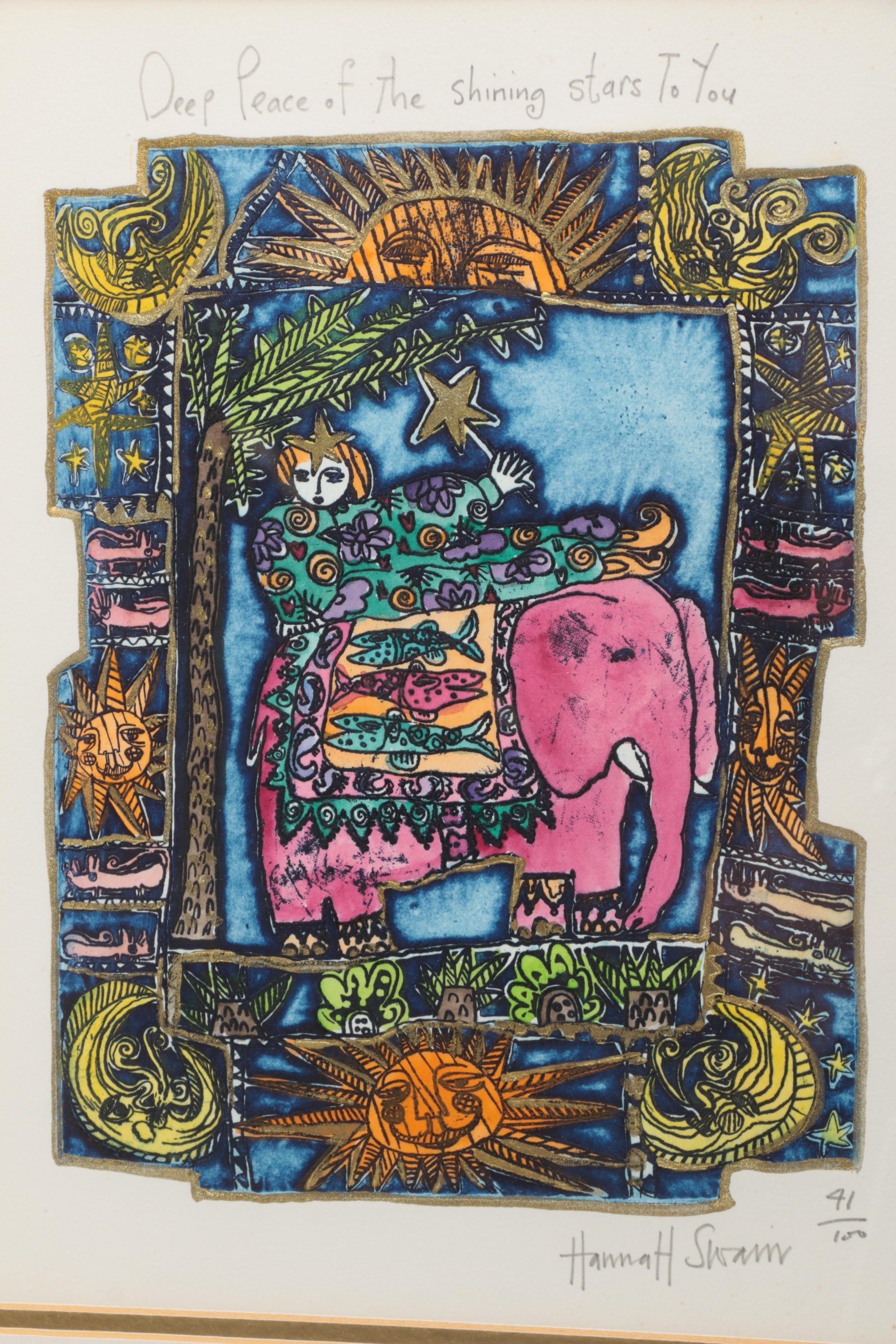 Hannah Swain Limited Edition Hand-Colored Etching "Deep Peace"