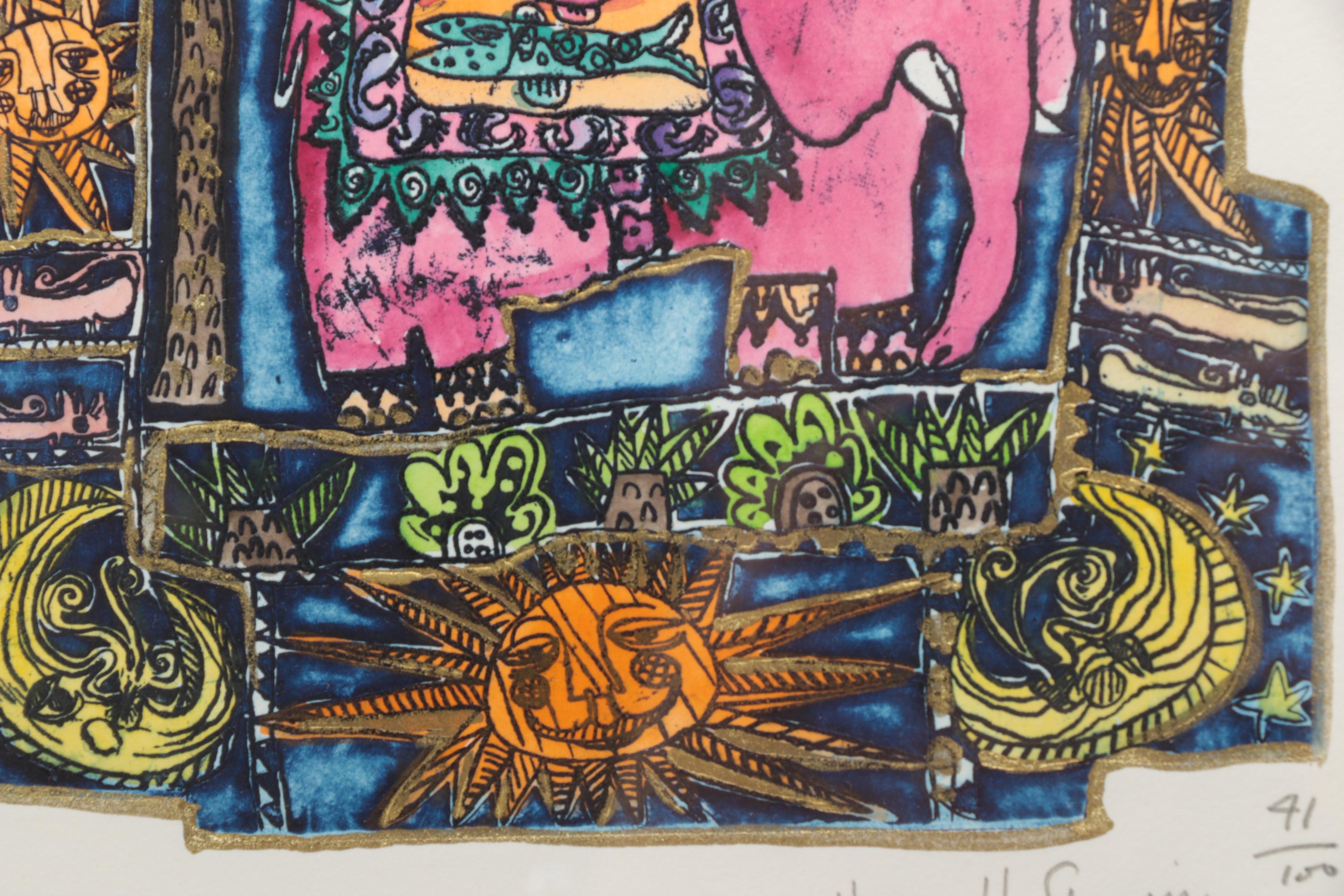 Hannah Swain Limited Edition Hand-Colored Etching "Deep Peace"