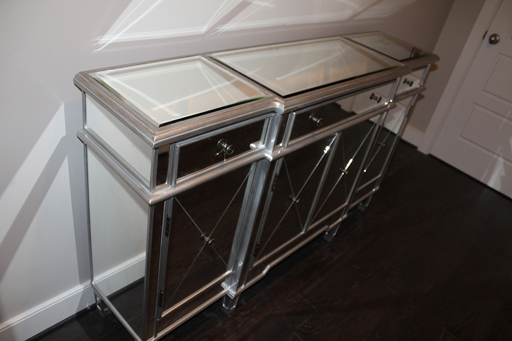 Neoclassical Style Mirrored Breakfront Console by Powell