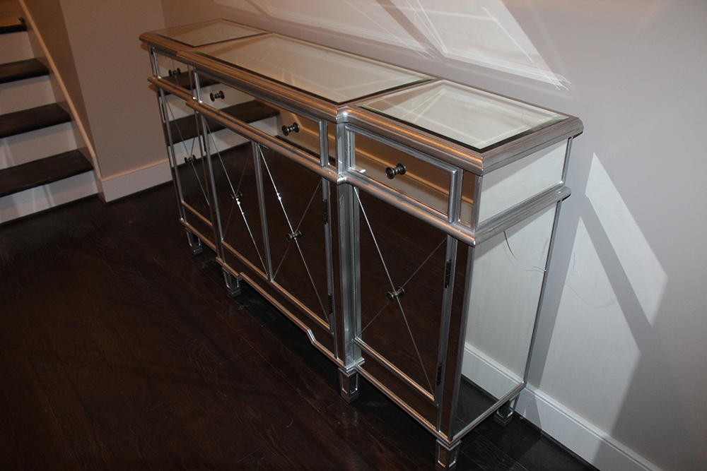 Neoclassical Style Mirrored Breakfront Console by Powell