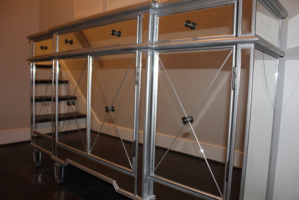 Neoclassical Style Mirrored Breakfront Console by Powell