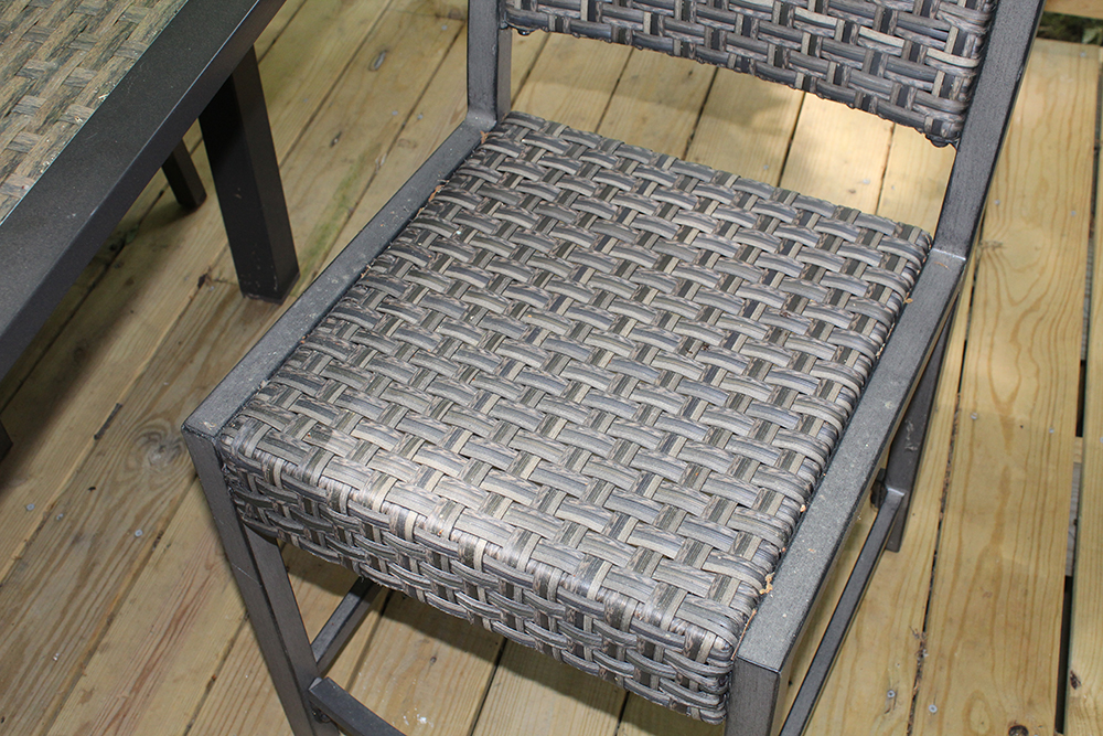 "Carol Stream" Outdoor Wicker Extendable Patio Table with Chairs by Hampton Bay