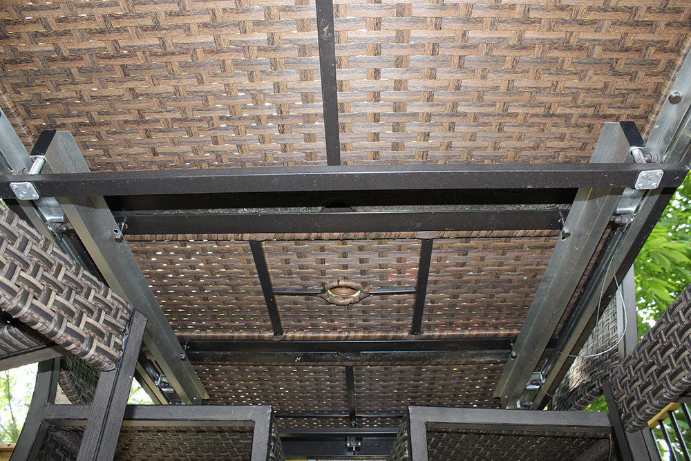 "Carol Stream" Outdoor Wicker Extendable Patio Table with Chairs by Hampton Bay