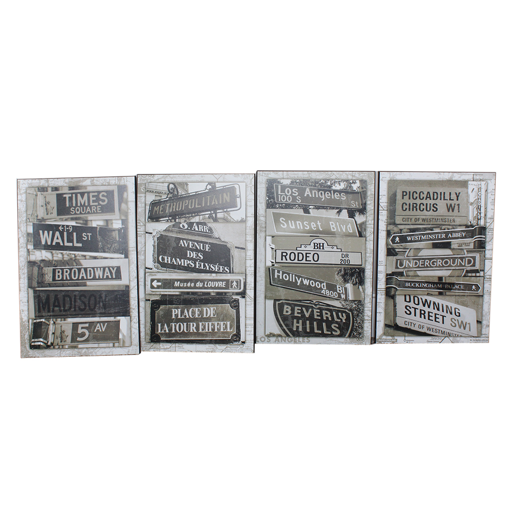 Group of Famous Street Signs Wall Art
