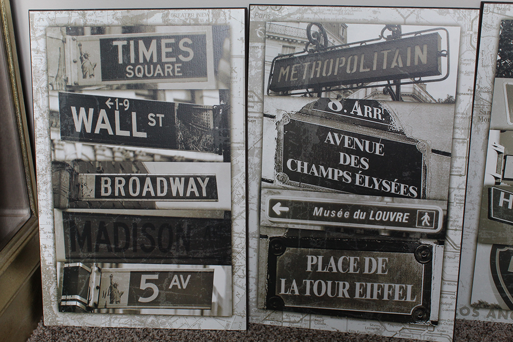 Group of Famous Street Signs Wall Art