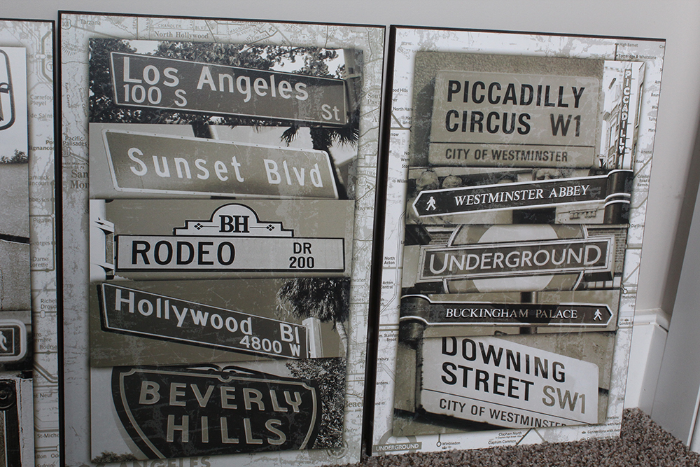 Group of Famous Street Signs Wall Art