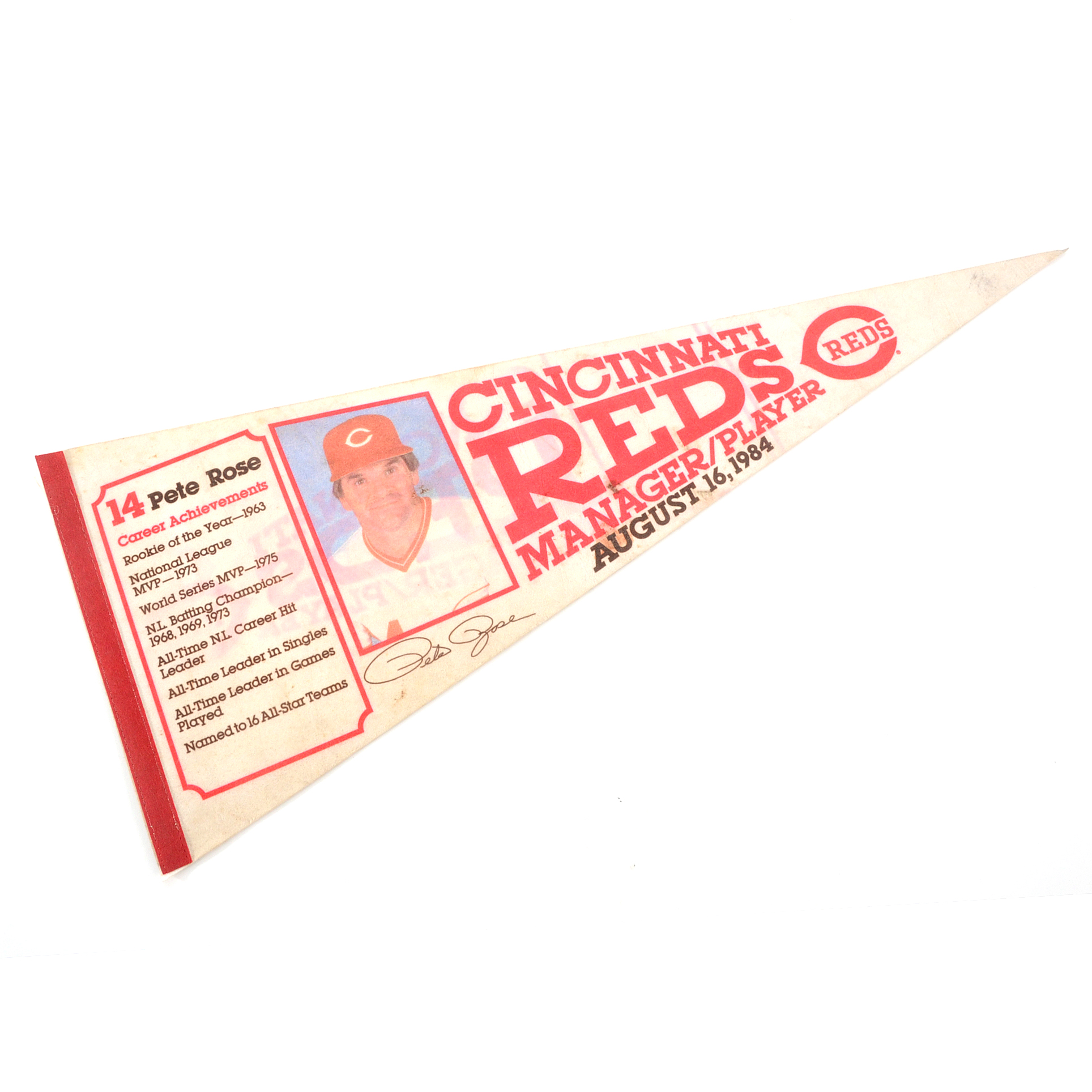 Pete Rose Picture Manager Pennant