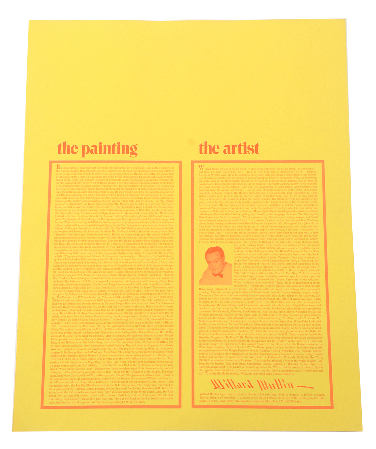 1974 "The Big Red Machine Print"