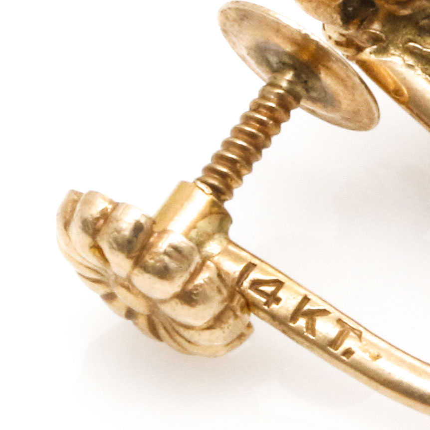 14K Yellow Gold Lapis Dangle Clip-On Earrings