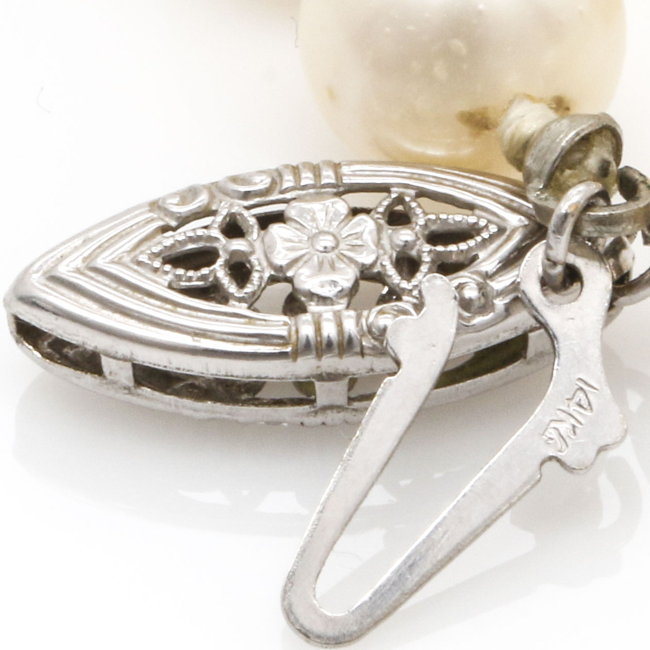 Semi Baroque Cultured Pearl Necklace With 10K White Gold Findings