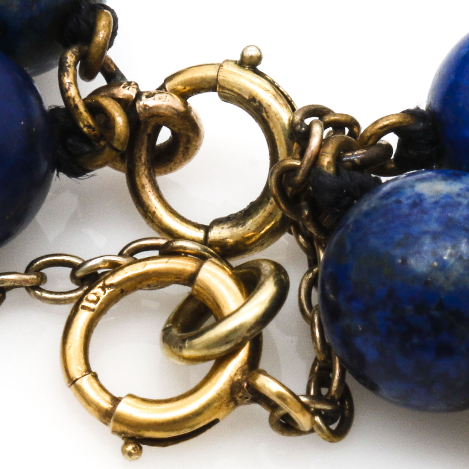 Lapis, Seed Pearl, and 14K Yellow Gold Beaded Necklace