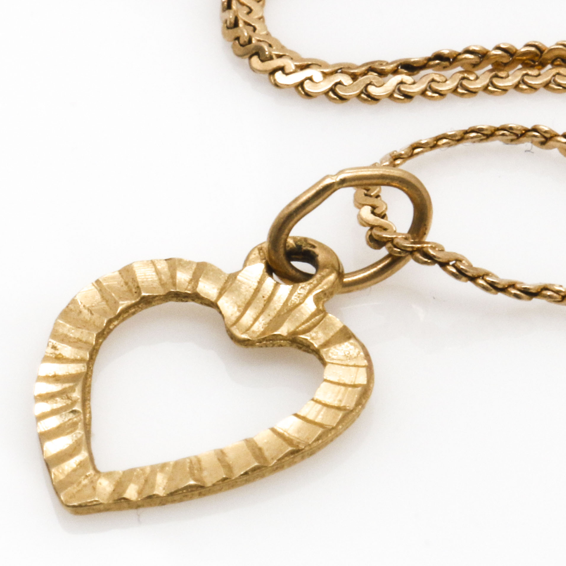 14K Yellow Gold Gemstone Heart Pendant and Bracelet