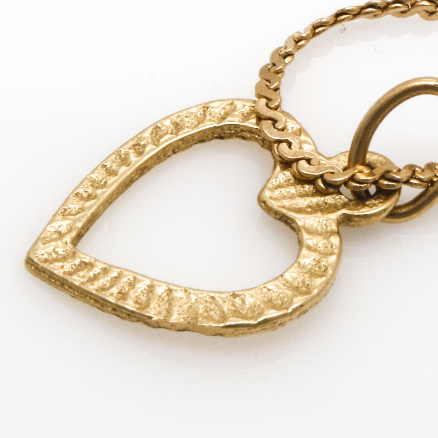 14K Yellow Gold Gemstone Heart Pendant and Bracelet