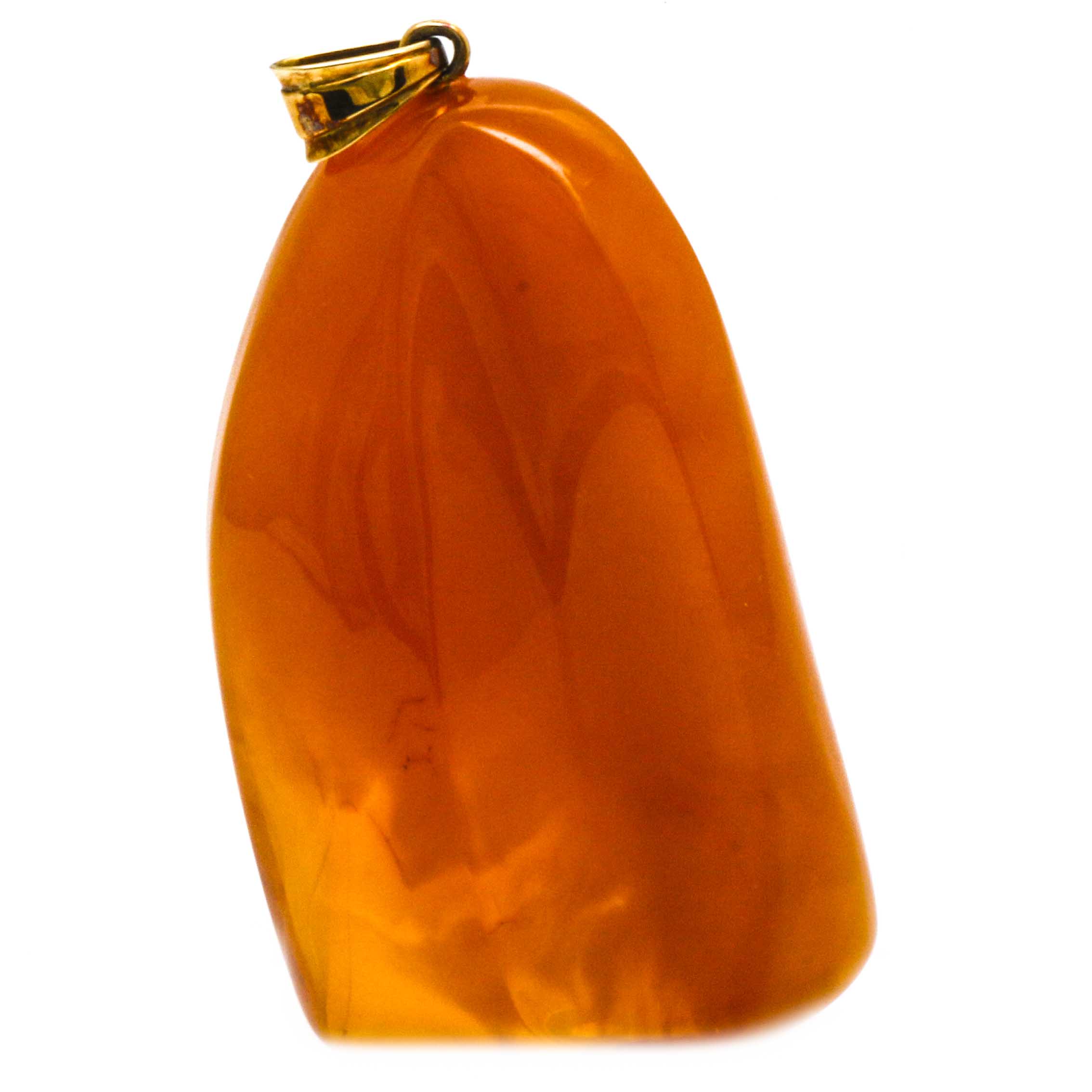 14K Yellow Gold Amber Pendant