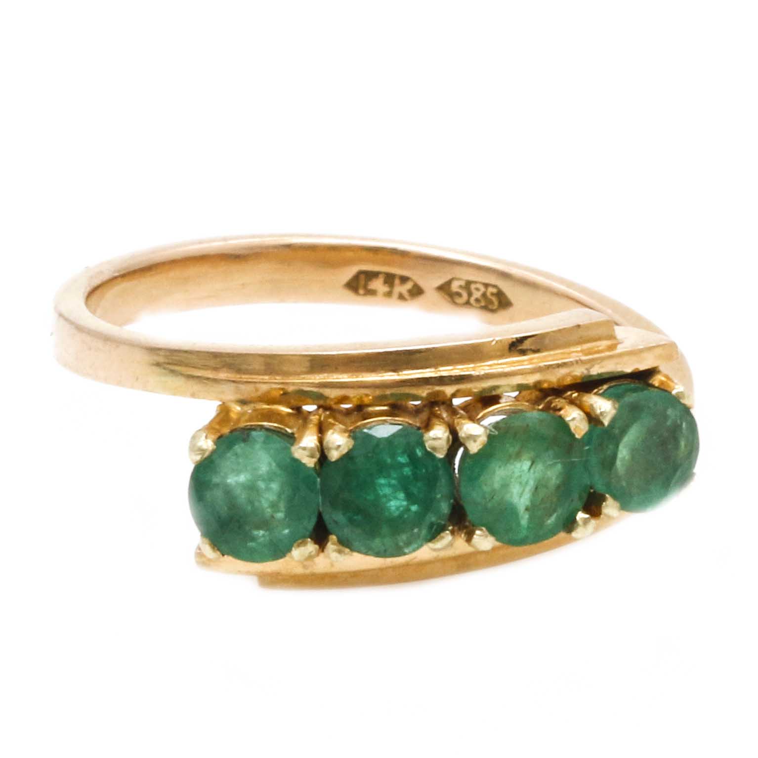 14K Yellow Gold Emerald Ring