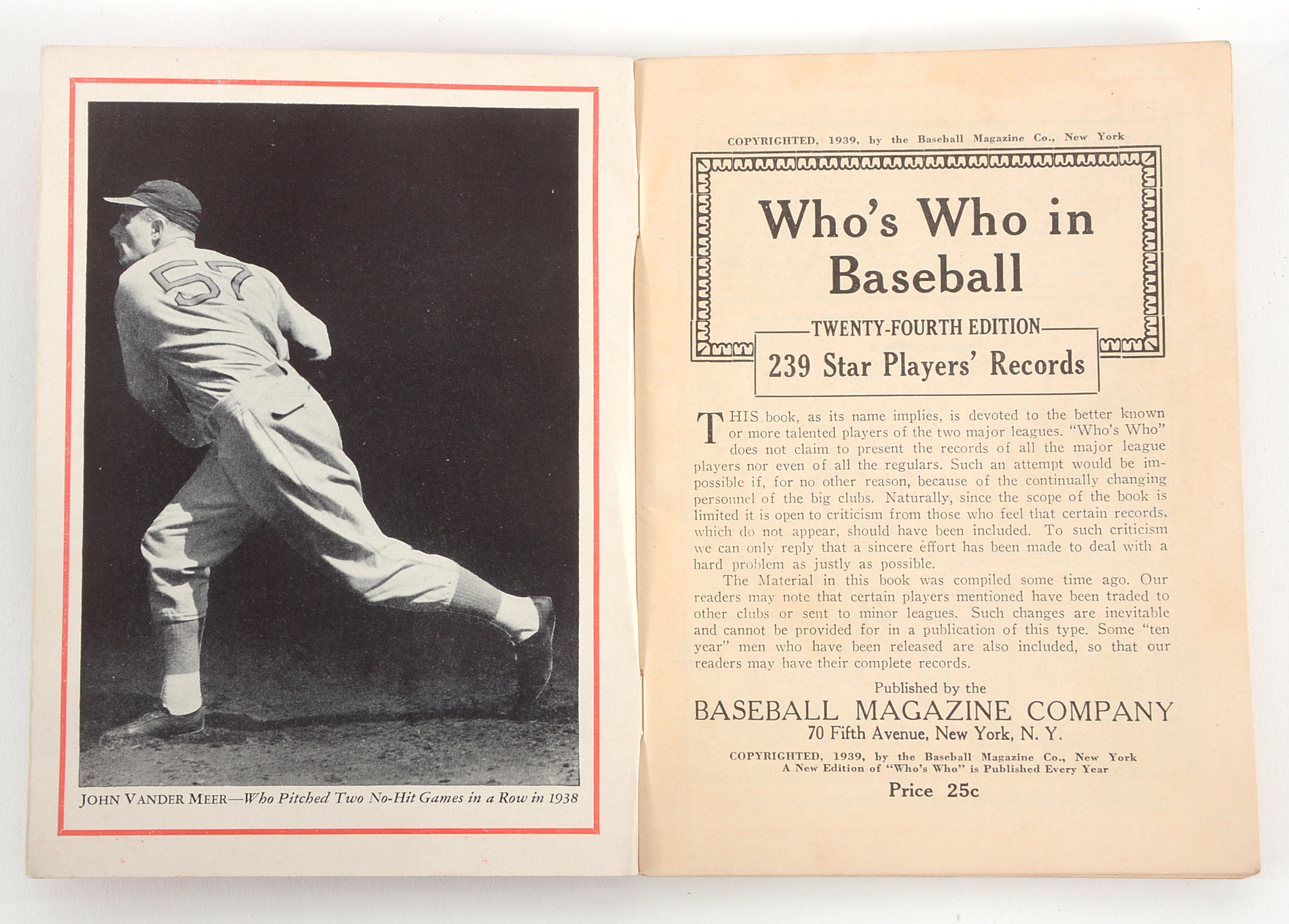 Three 1939 "Who's Who In Baseball"