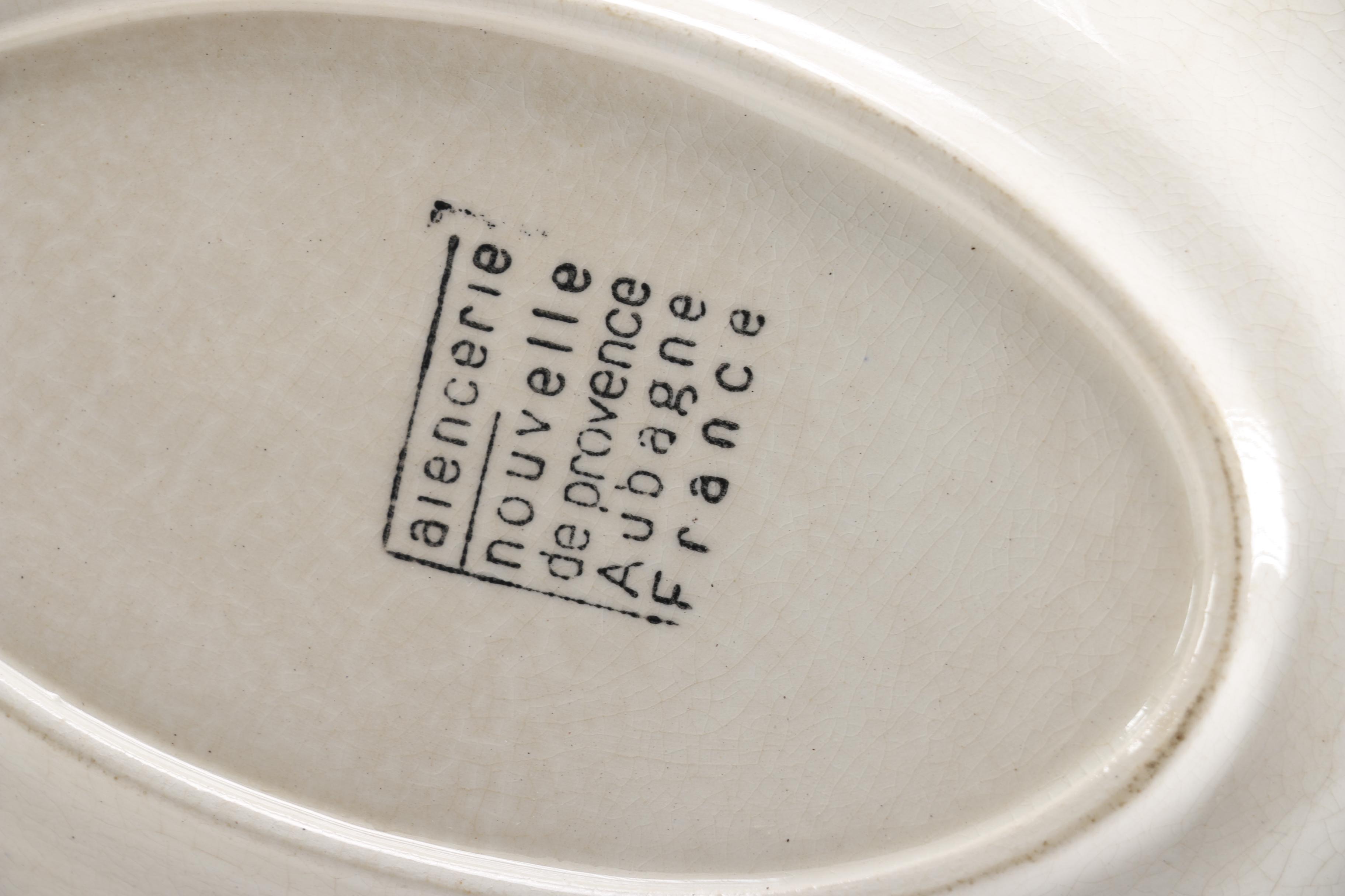 French Blue and White Floral Ceramic Plates