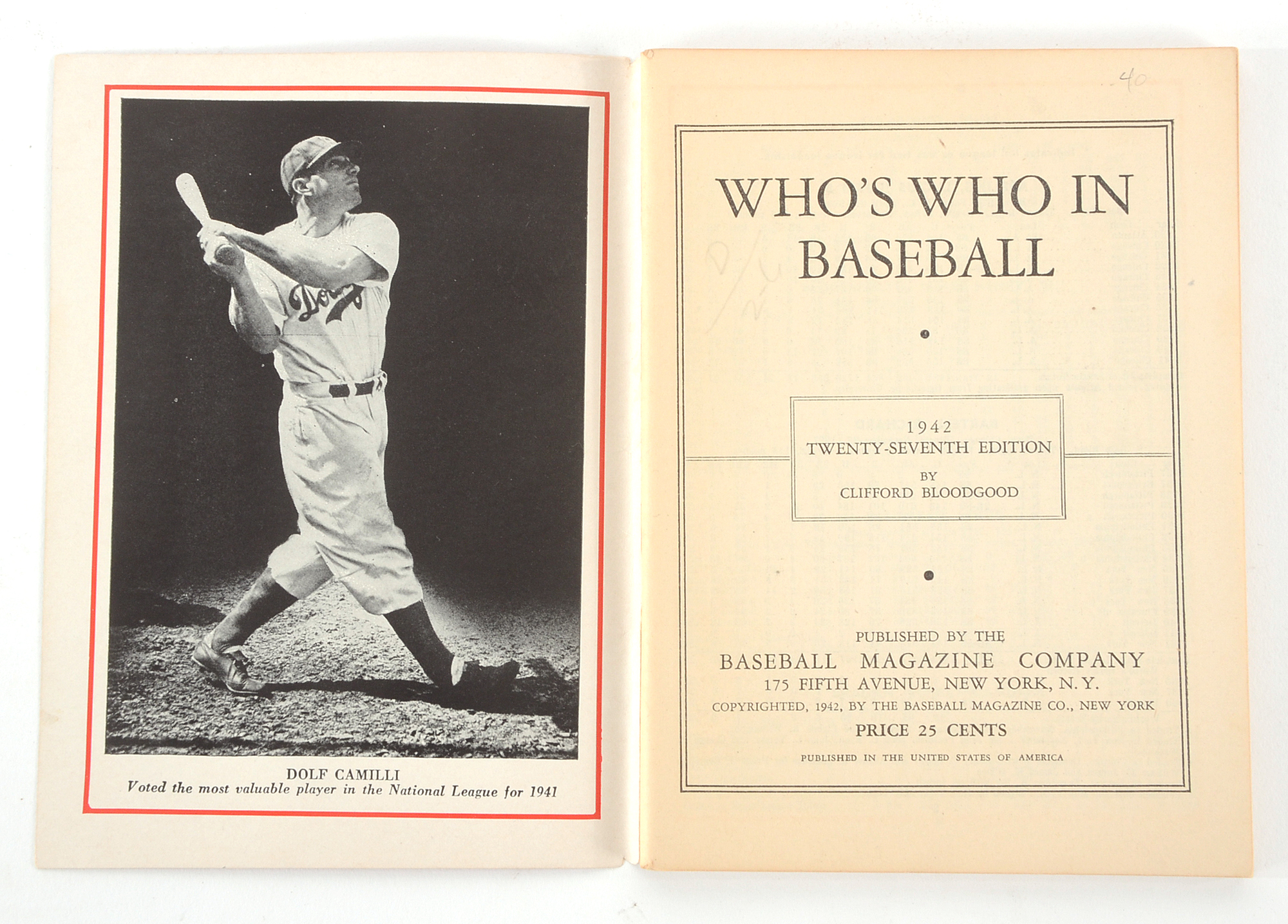 1942 "Who's Who In Baseball"