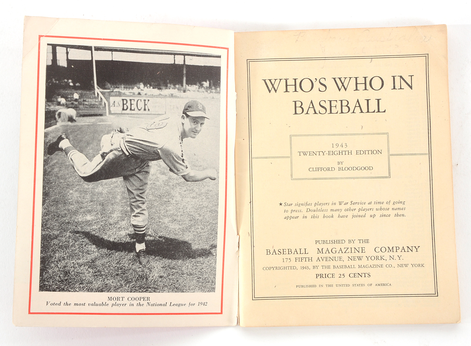 1943 "Who's Who In Baseball"
