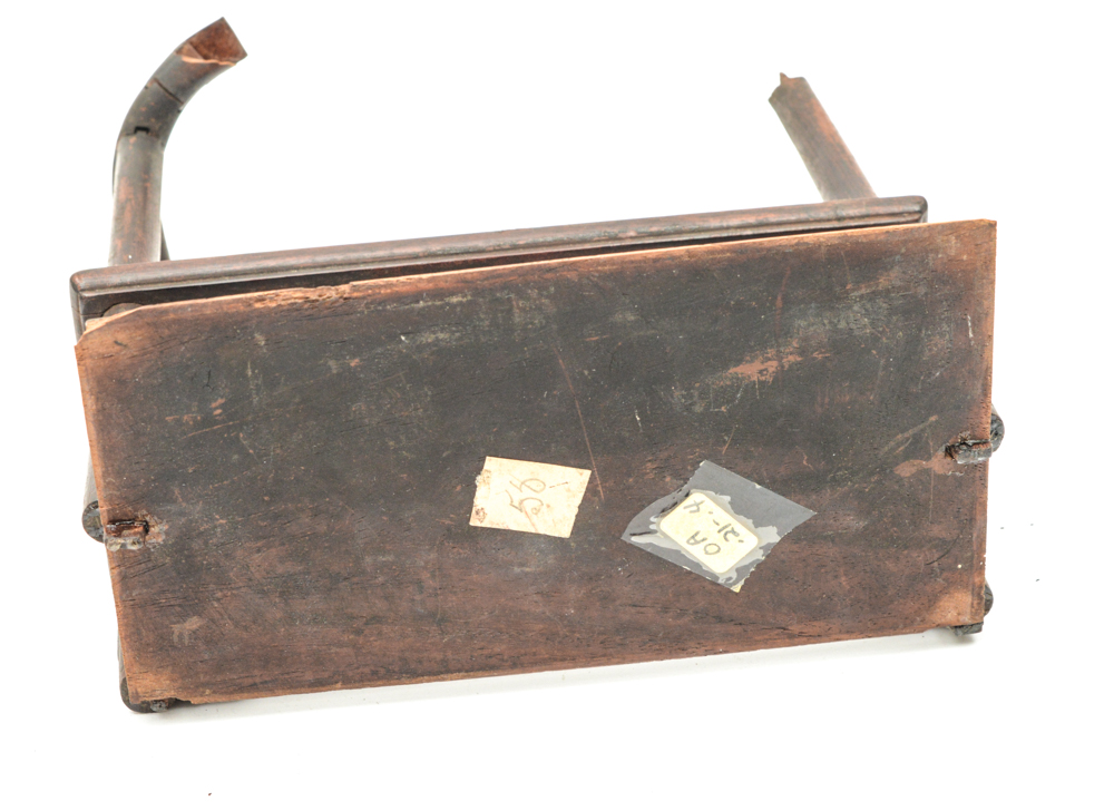 Chinese Ming Dynasty Parcel-Gilt Bronze Figure on Teak Roundback Armchair