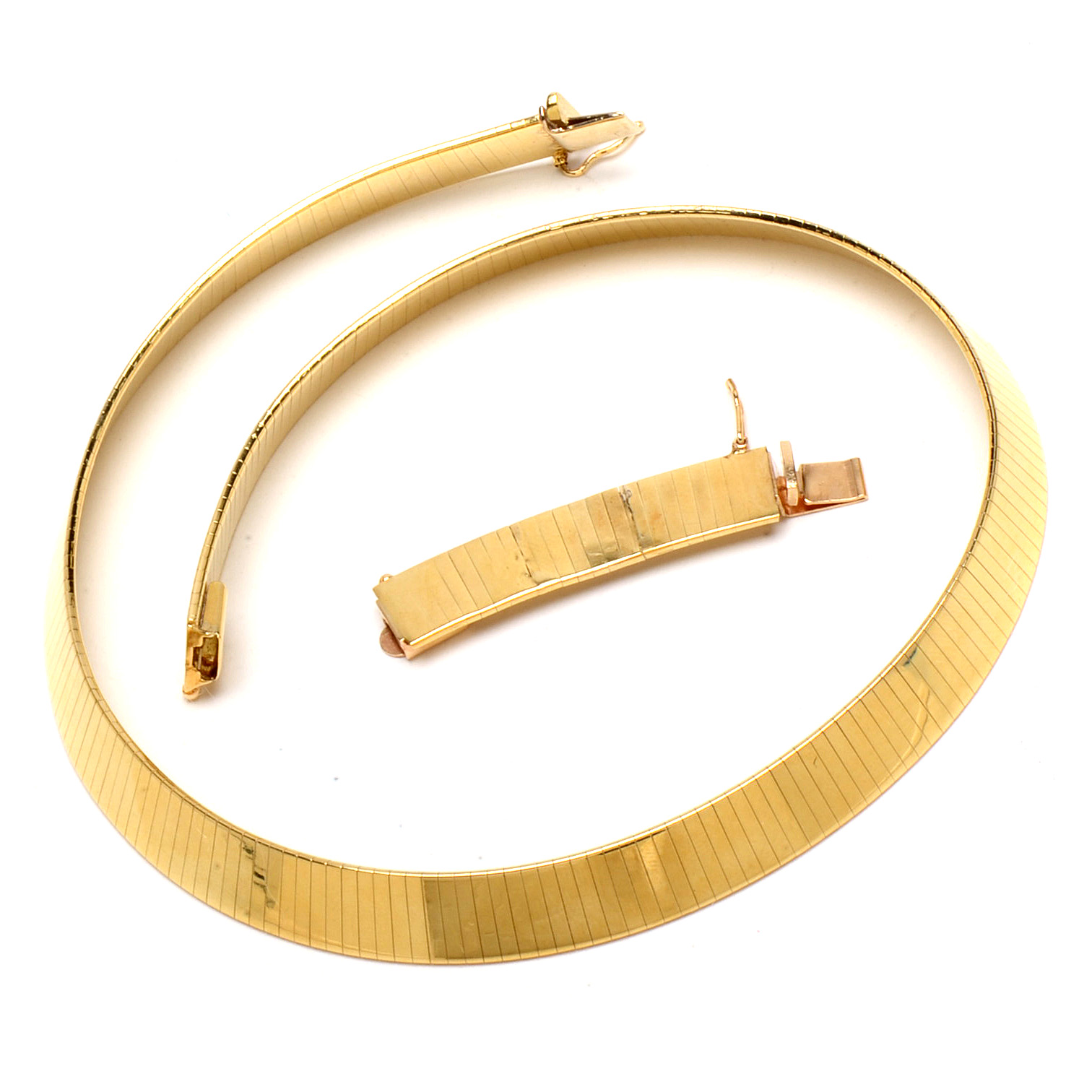 18K Yellow Gold Omega Chain Necklace and Extender - 47.90 DWT