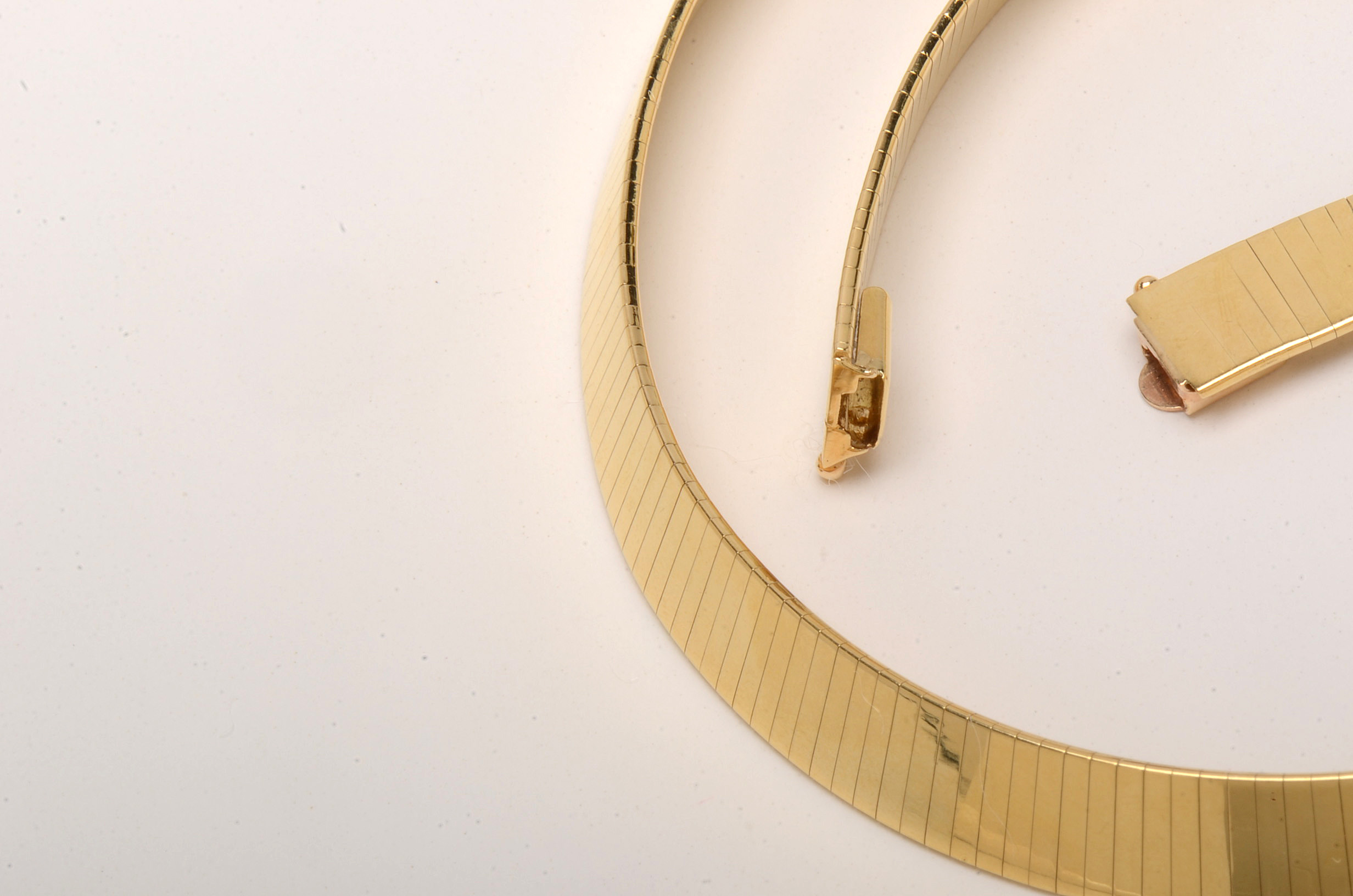 18K Yellow Gold Omega Chain Necklace and Extender - 47.90 DWT