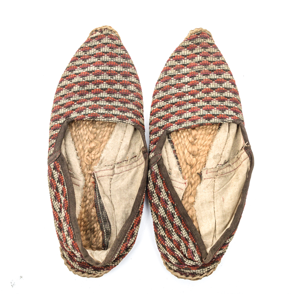 Antique Mexican Hand Crafted Fabric Shoes