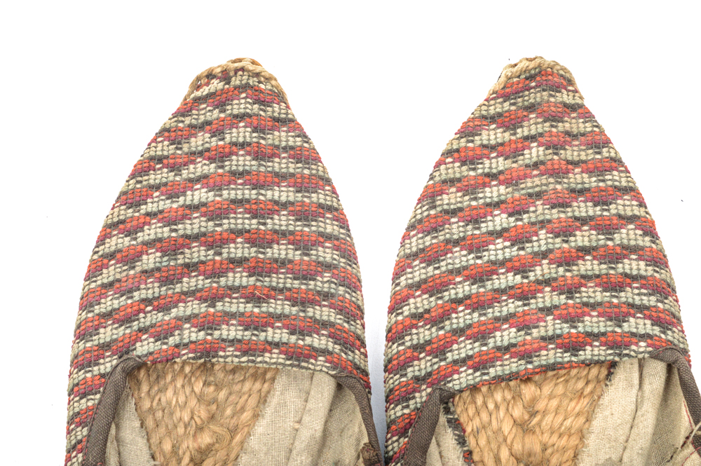 Antique Mexican Hand Crafted Fabric Shoes