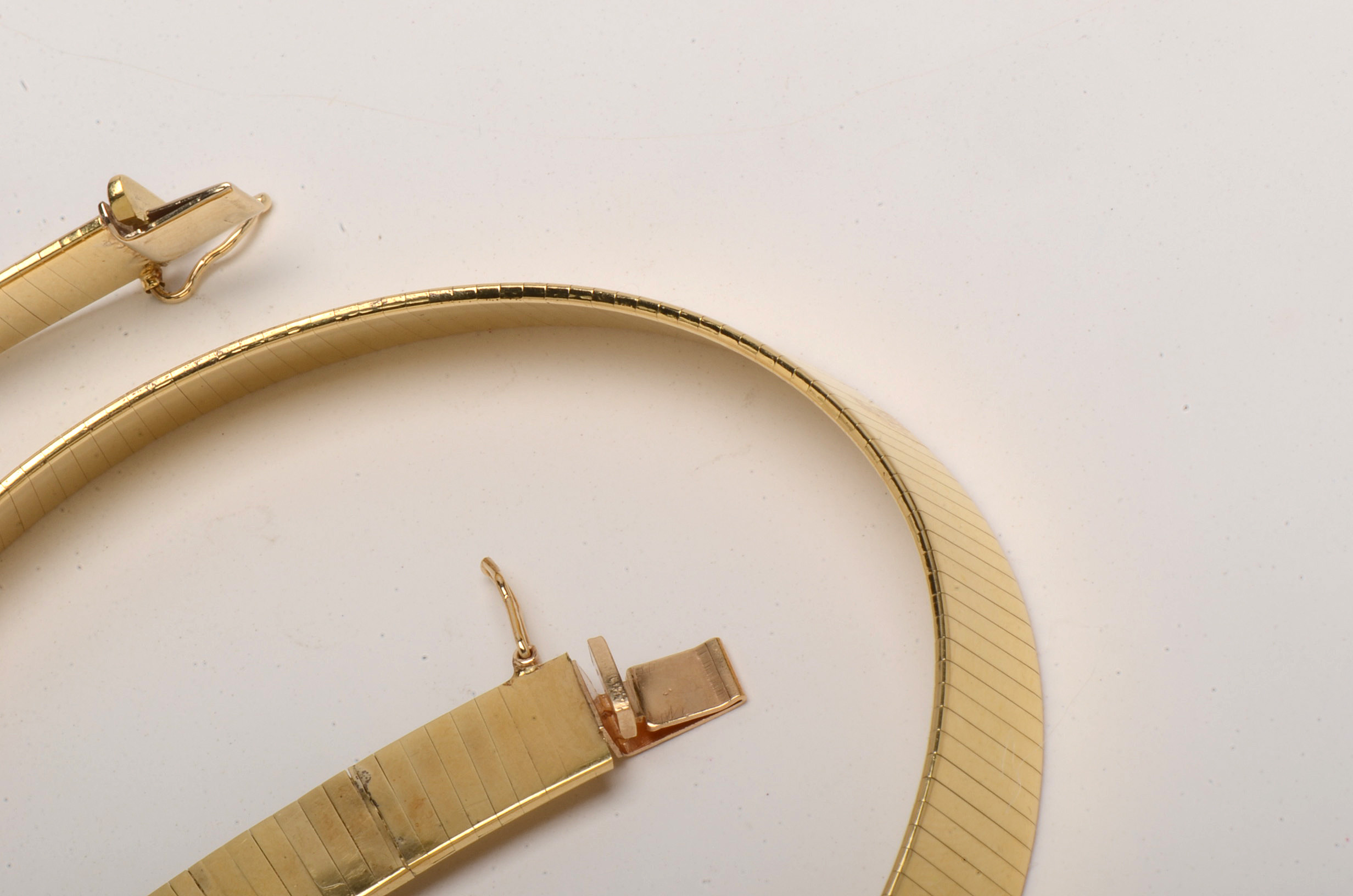 18K Yellow Gold Omega Chain Necklace and Extender - 47.90 DWT