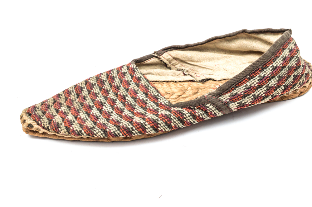 Antique Mexican Hand Crafted Fabric Shoes