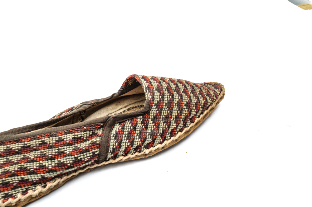 Antique Mexican Hand Crafted Fabric Shoes