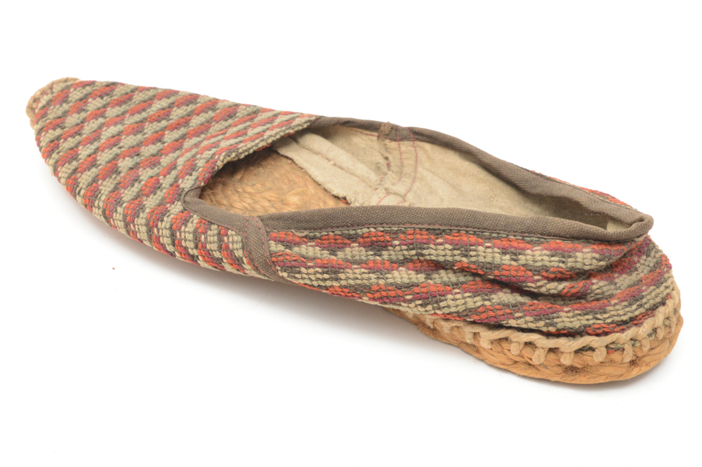 Antique Mexican Hand Crafted Fabric Shoes