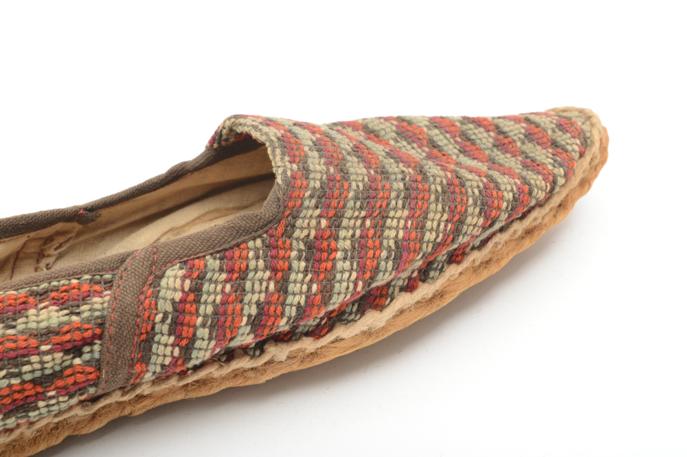 Antique Mexican Hand Crafted Fabric Shoes