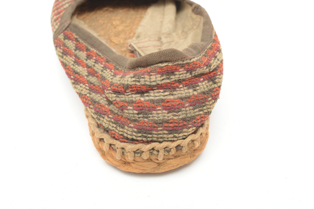 Antique Mexican Hand Crafted Fabric Shoes