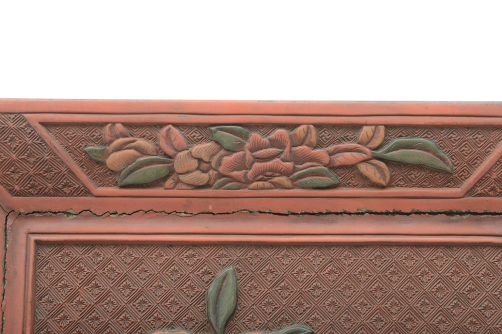 Fine Chinese Qianlong Period Lacquer Tray With Antique Wrist Rest