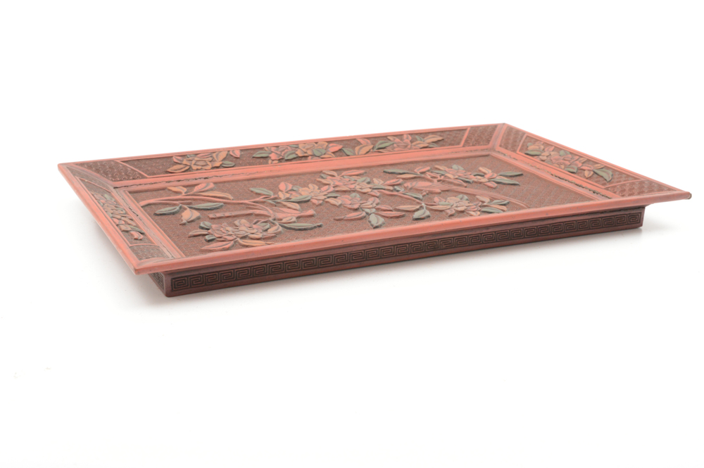 Fine Chinese Qianlong Period Lacquer Tray With Antique Wrist Rest