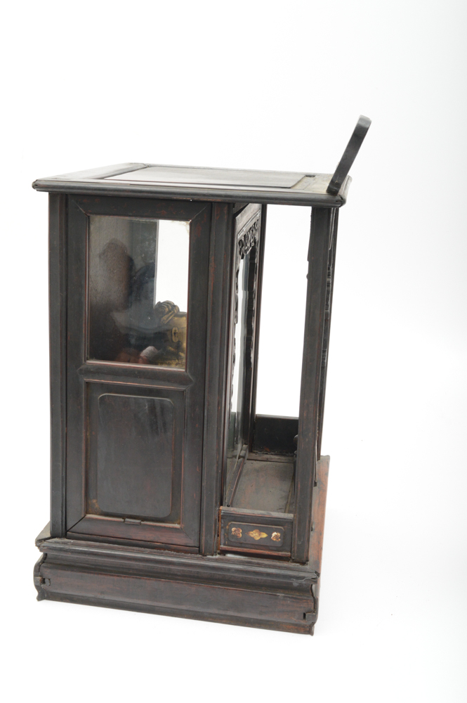 Antique Chinese Teak Shrine with Carved Figures