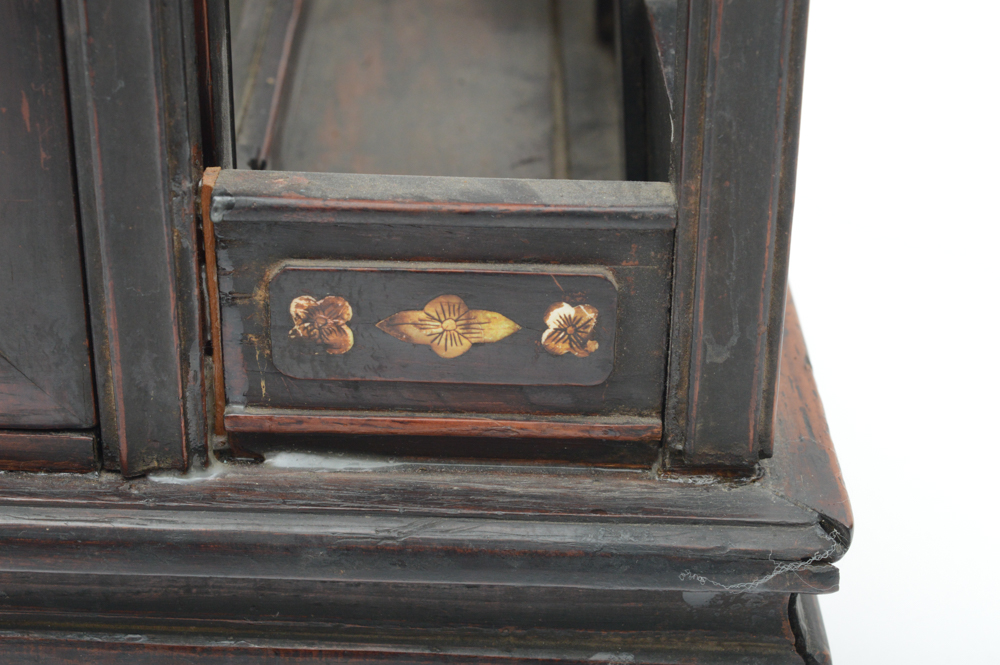 Antique Chinese Teak Shrine with Carved Figures