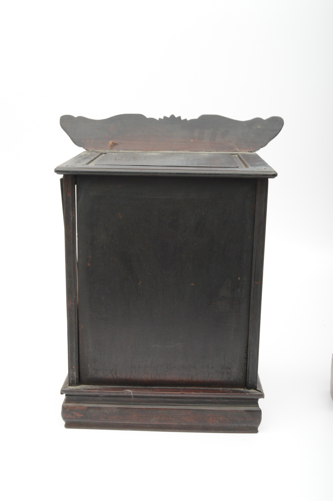 Antique Chinese Teak Shrine with Carved Figures