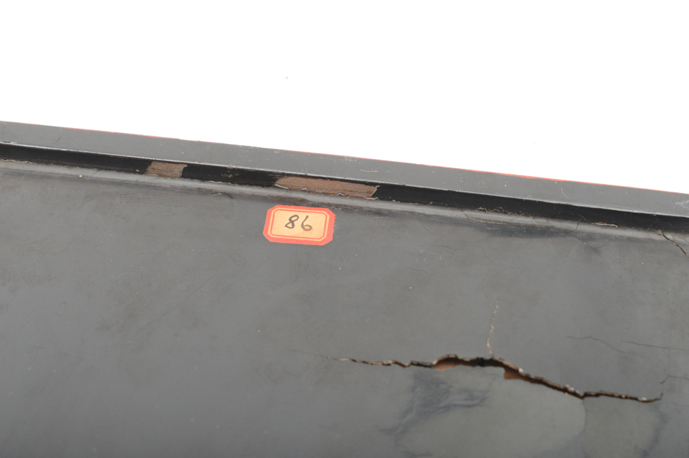 Fine Chinese Qianlong Period Lacquer Tray With Antique Wrist Rest