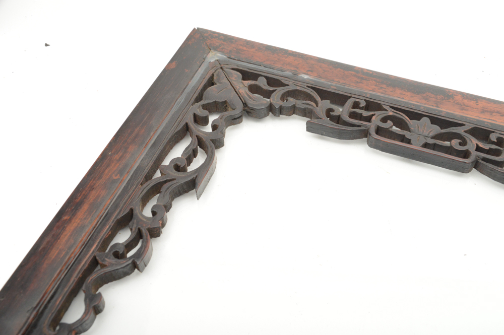 Antique Chinese Teak Shrine with Carved Figures