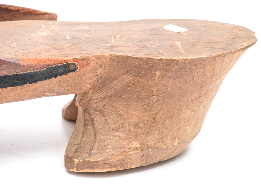 Antique Hand Carved Wood and Leather Shoes