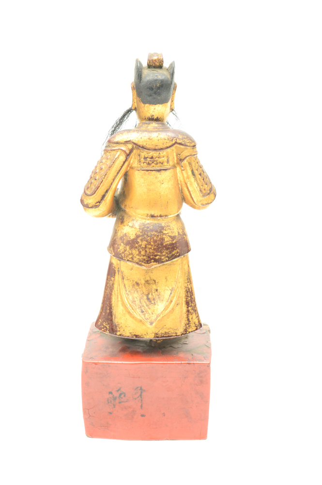 Antique Chinese Teak Shrine with Carved Figures