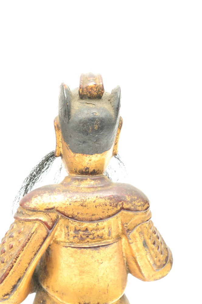 Antique Chinese Teak Shrine with Carved Figures