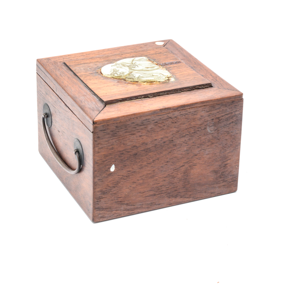 Antique Chinese Wood and Jade Inlay Box