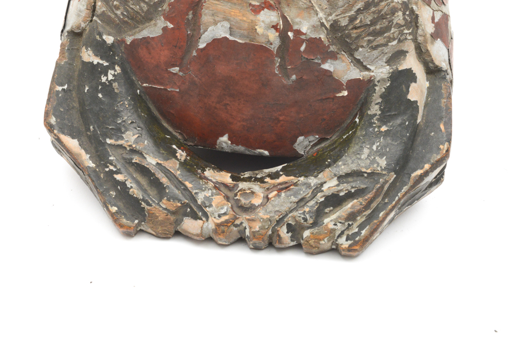 Antique East Asian Lacquered Wooden Fish Drum