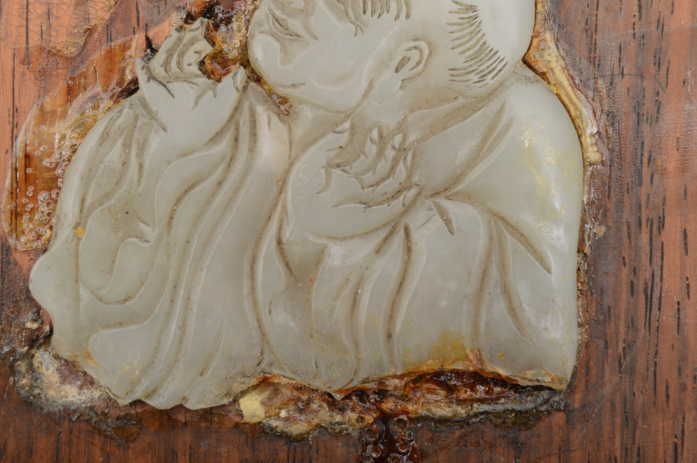 Antique Chinese Wood and Jade Inlay Box