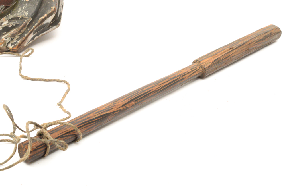 Antique East Asian Lacquered Wooden Fish Drum