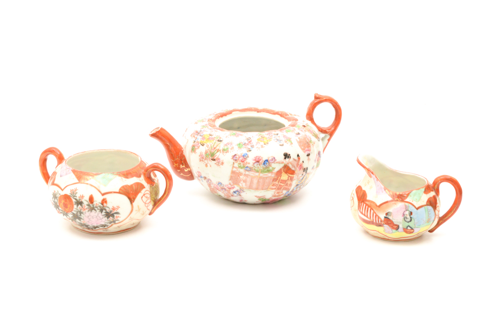 Kutani Japanese Porcelain Tea Service