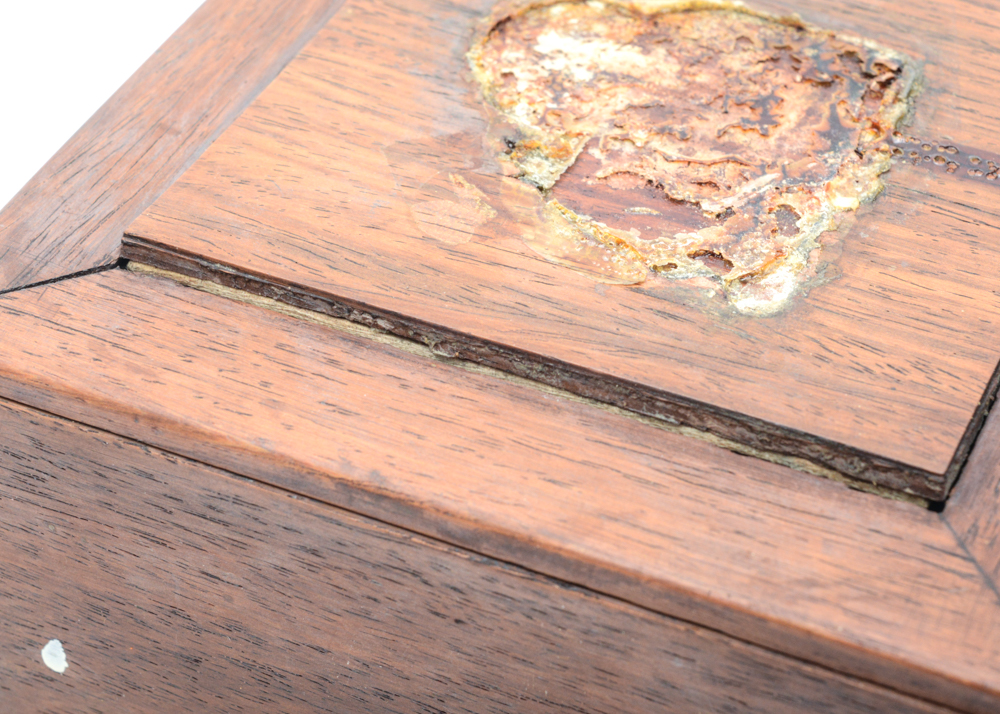 Antique Chinese Wood and Jade Inlay Box